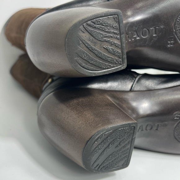 NAOT ‘Gratify’ Brown Suede Leather Boots Tall Heels Women’s 38 - Picture 12 of 14